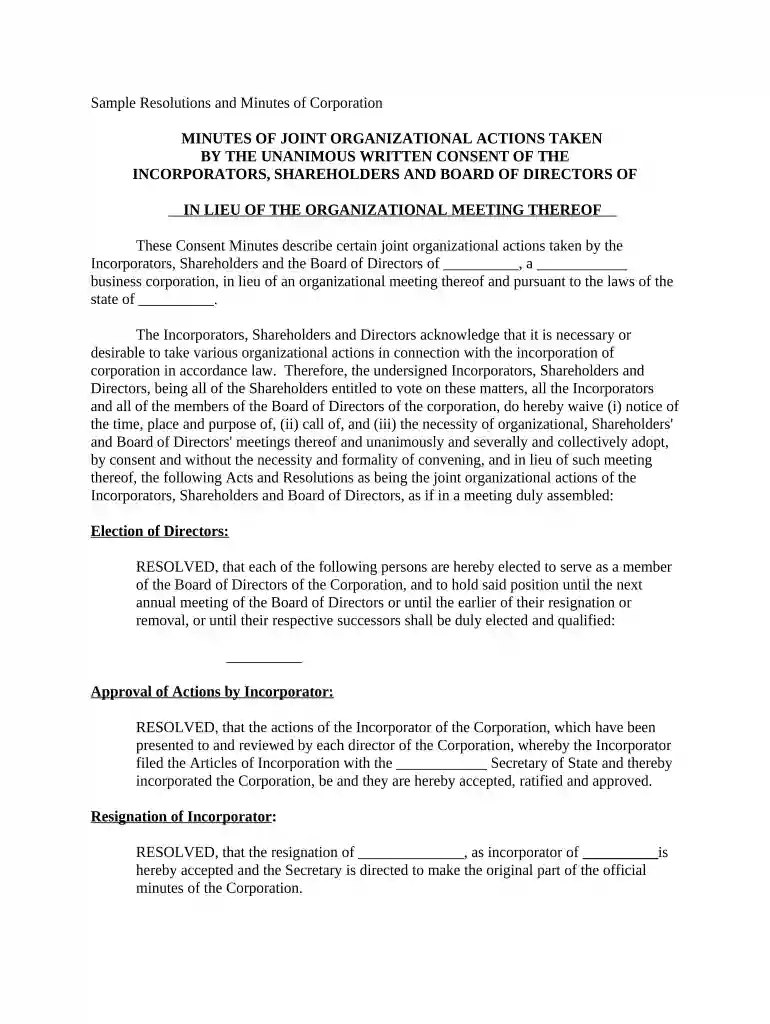 resolution form Preview on Page 1