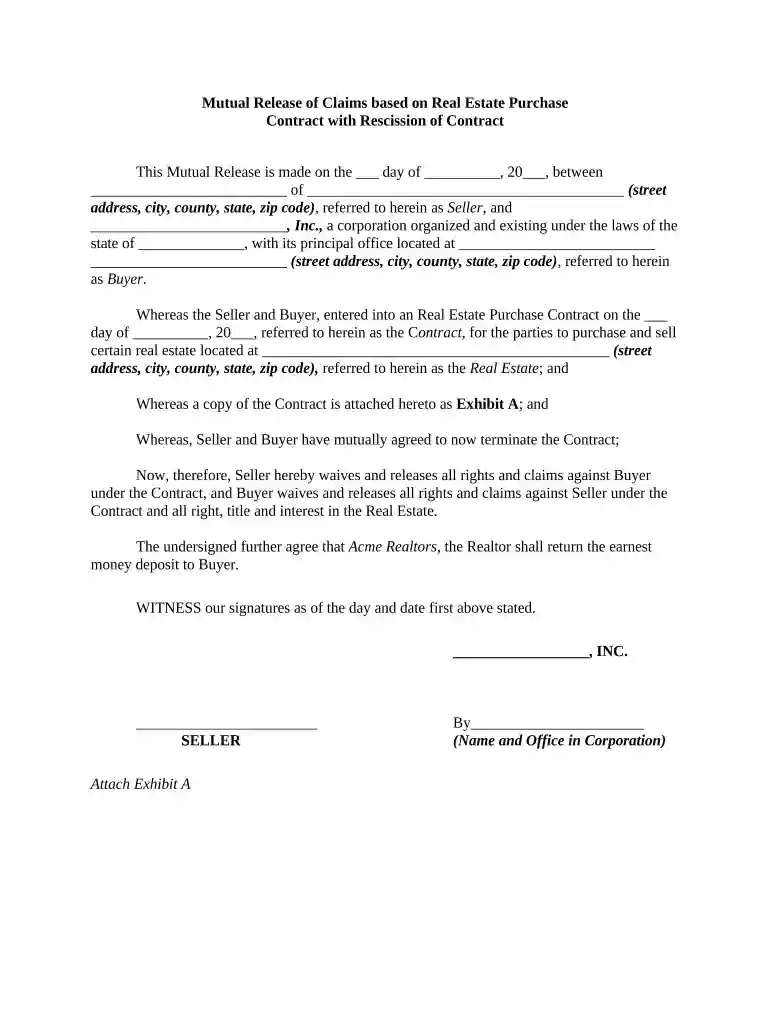 mutual release agreement sample Preview on Page 1