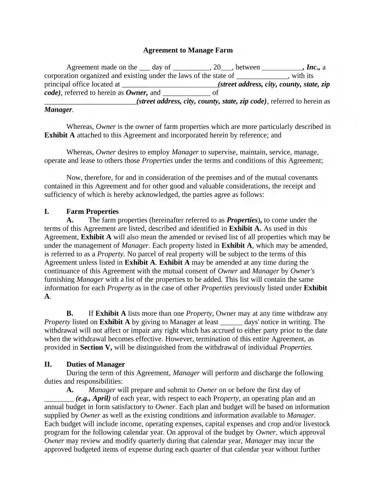 contract farming agreement example Preview on Page 1