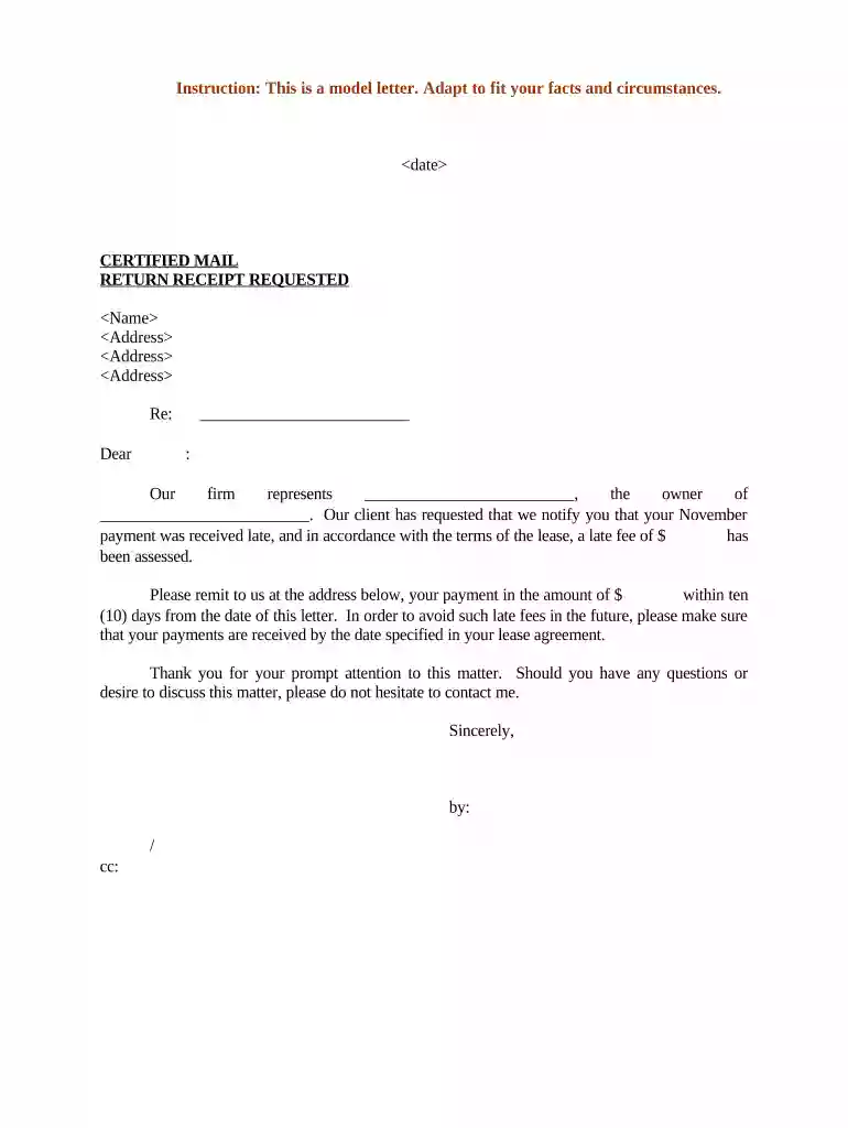 late fee form Preview on Page 1