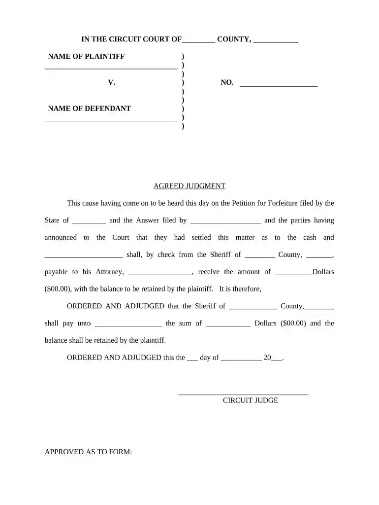 agreed judgment Preview on Page 1