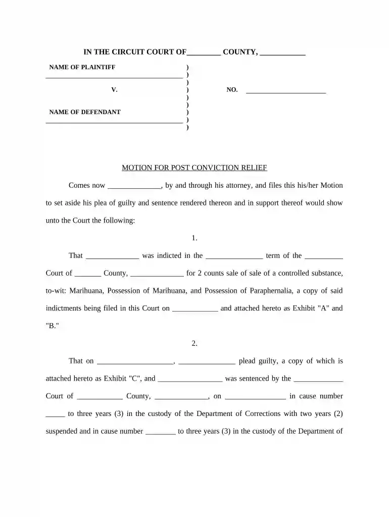 motion post conviction Preview on Page 1