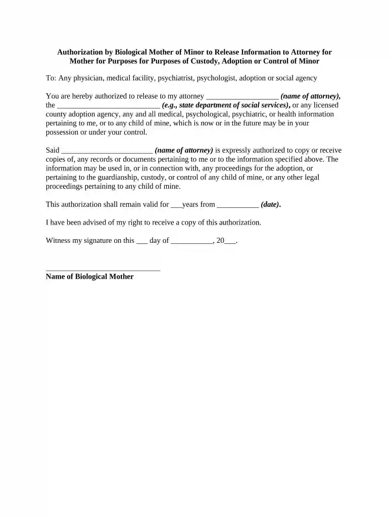biological adoption statement Preview on Page 1