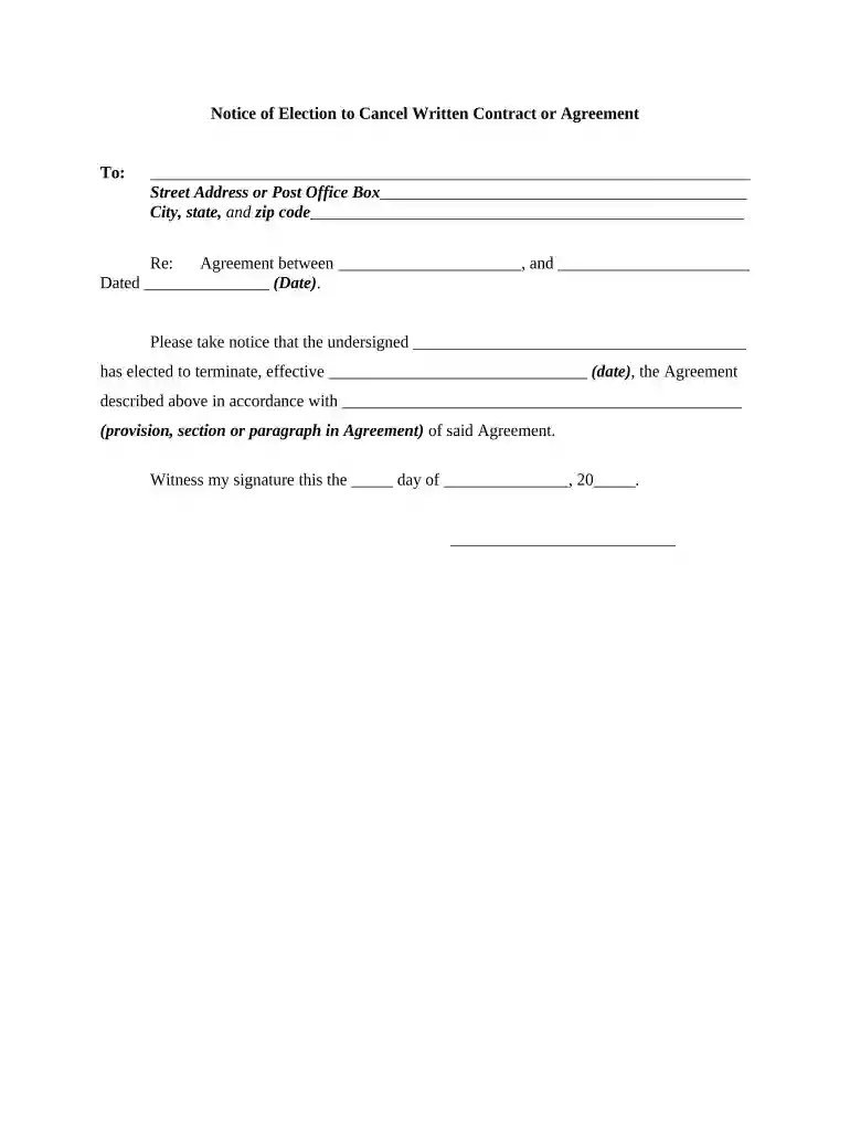 notice of right to cancel Preview on Page 1