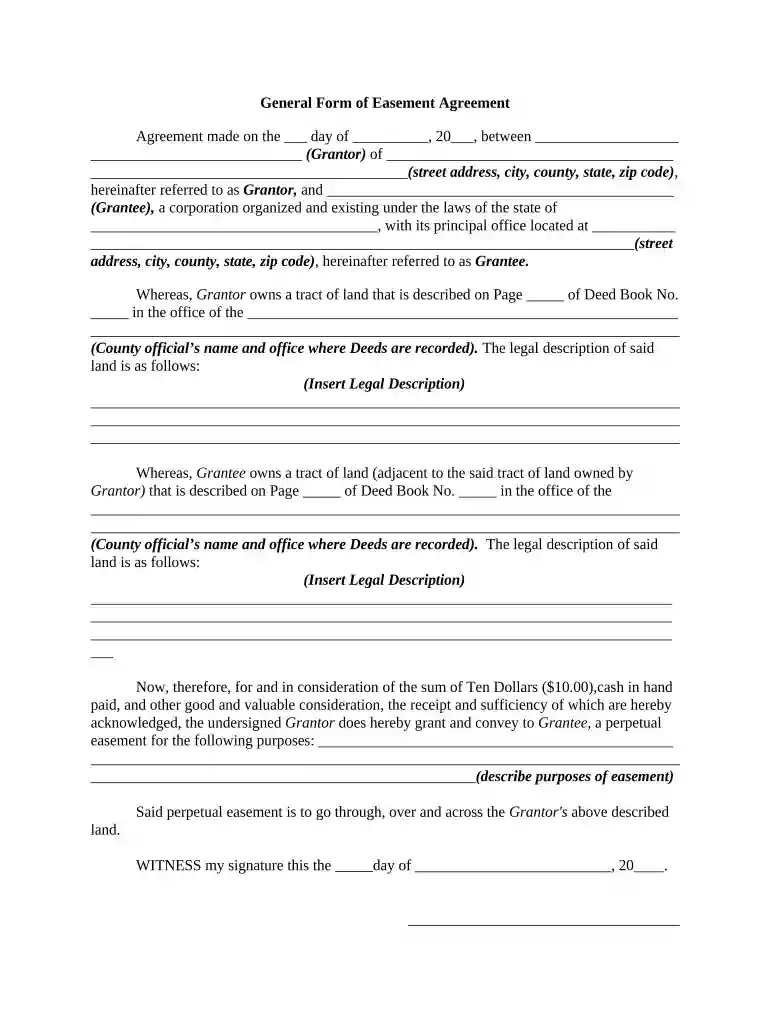 easement agreement Preview on Page 1