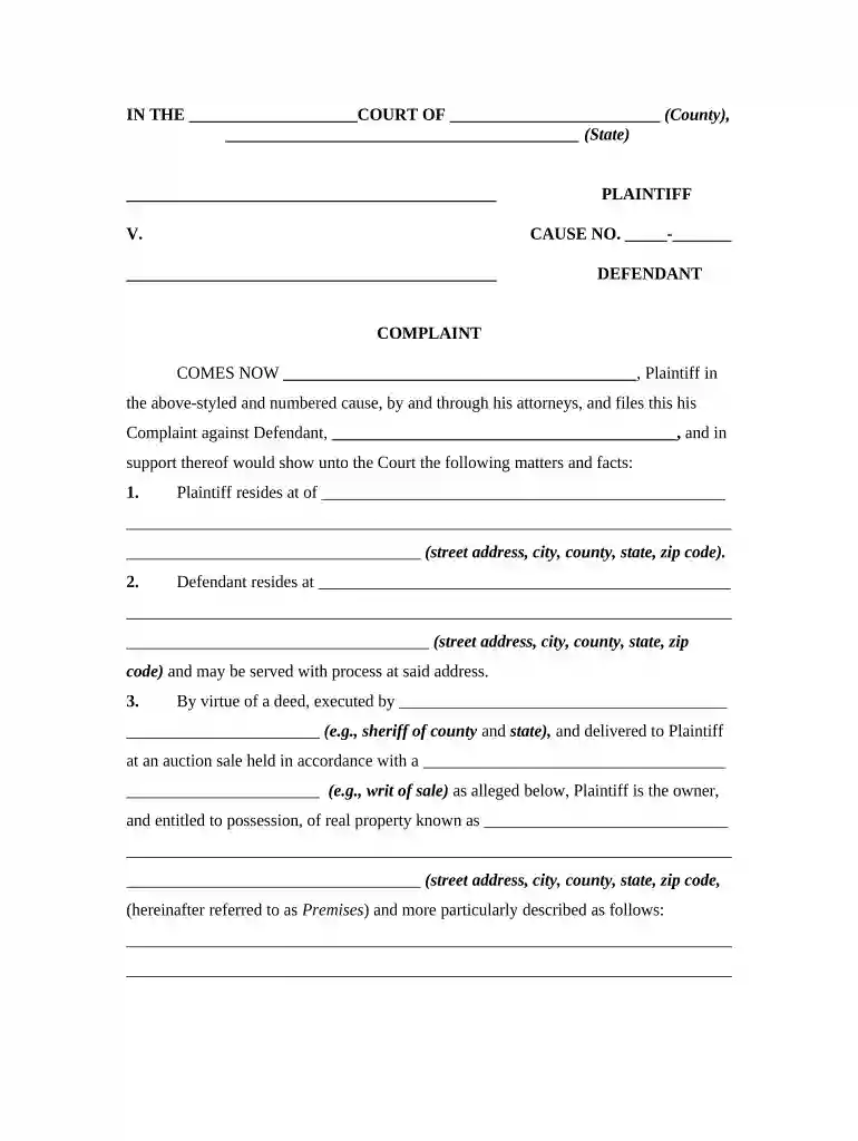 complaint property sale Preview on Page 1