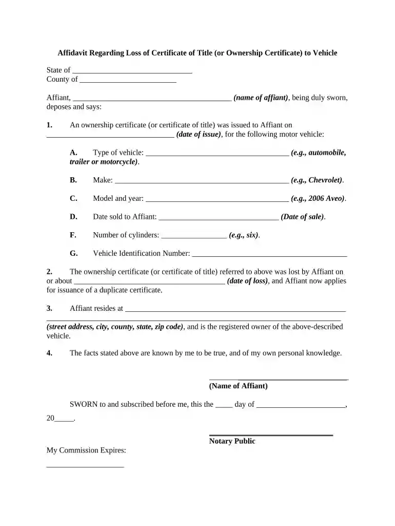 certificate of ownership Preview on Page 1