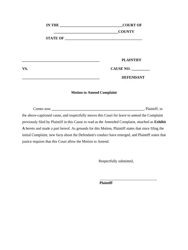motion to amend example Preview on Page 1