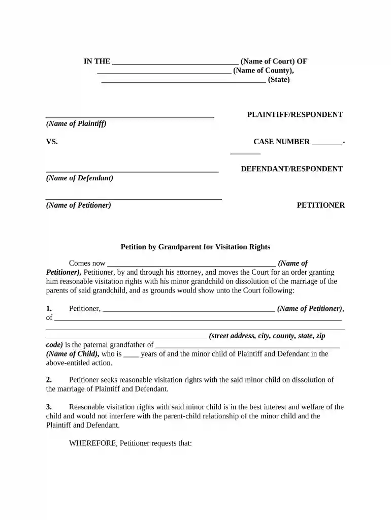 sample grandparent visitation petition oklahoma Preview on Page 1
