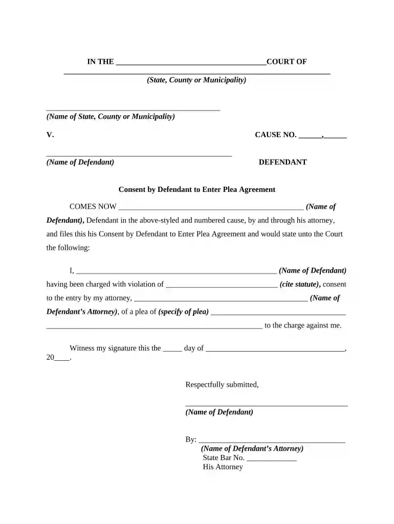 plea agreement Preview on Page 1
