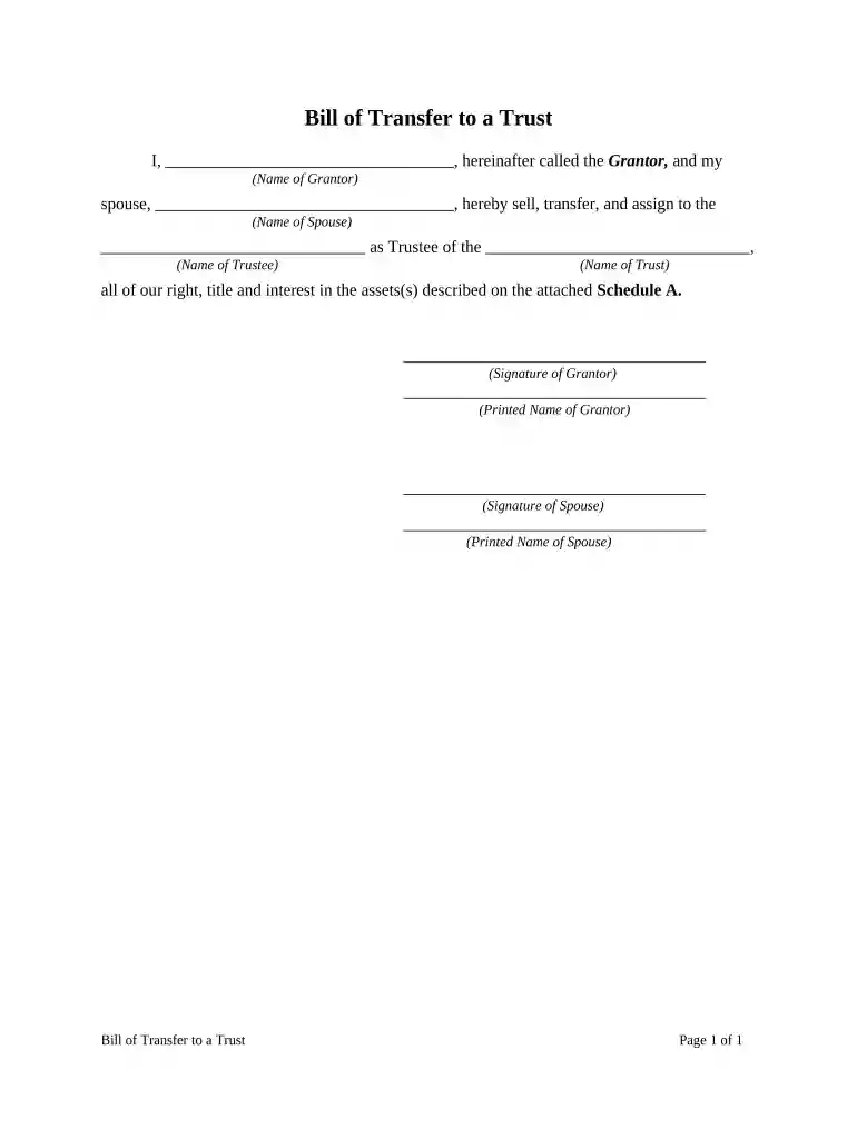 trust transfer form Preview on Page 1
