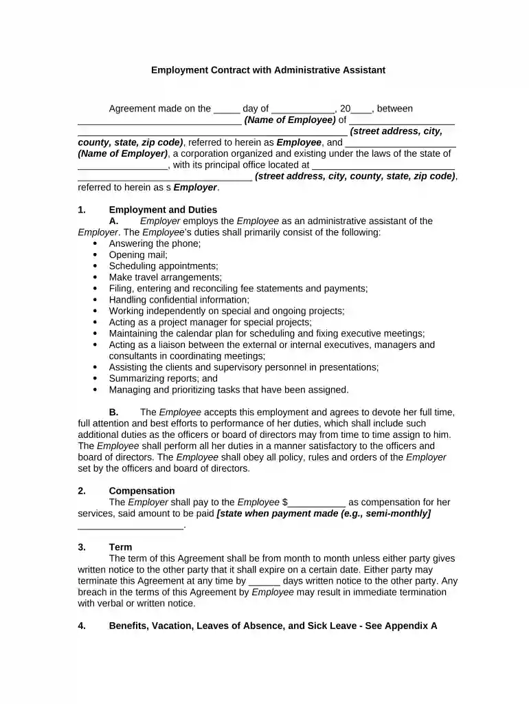 shop assistant contract of employment Preview on Page 1