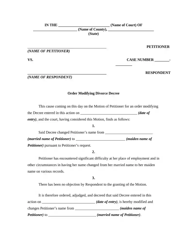 amended divorce petition form Preview on Page 1