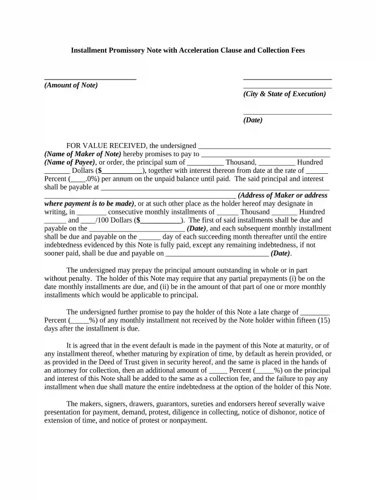 notice of acceleration sample Preview on Page 1