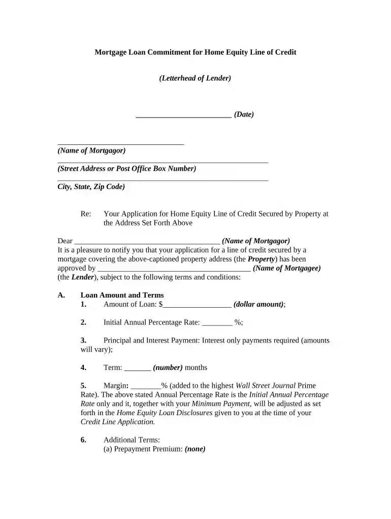 mortgage loan form Preview on Page 1