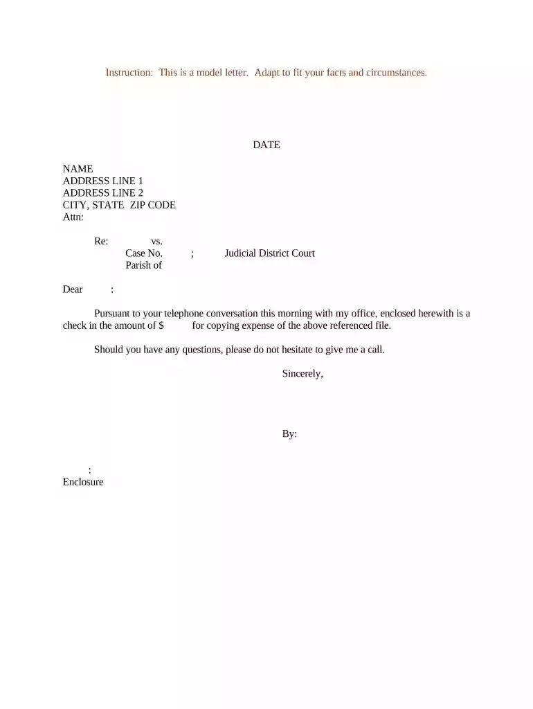check enclosed letter Preview on Page 1
