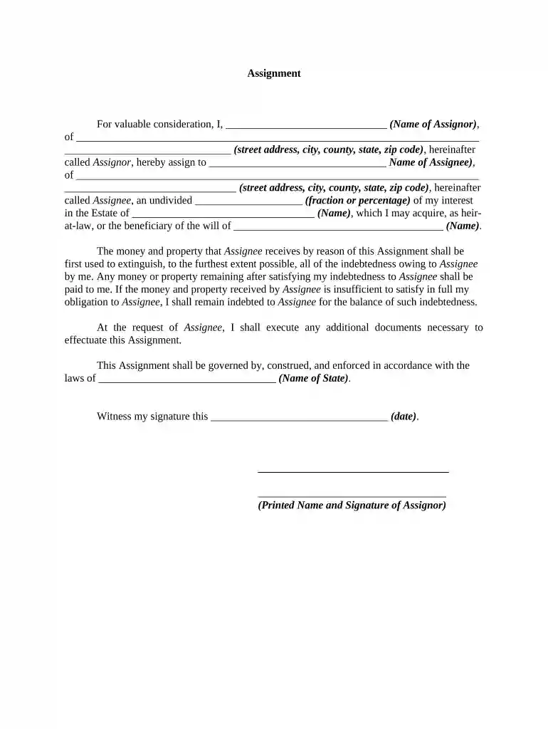 assignment of inheritance form Preview on Page 1