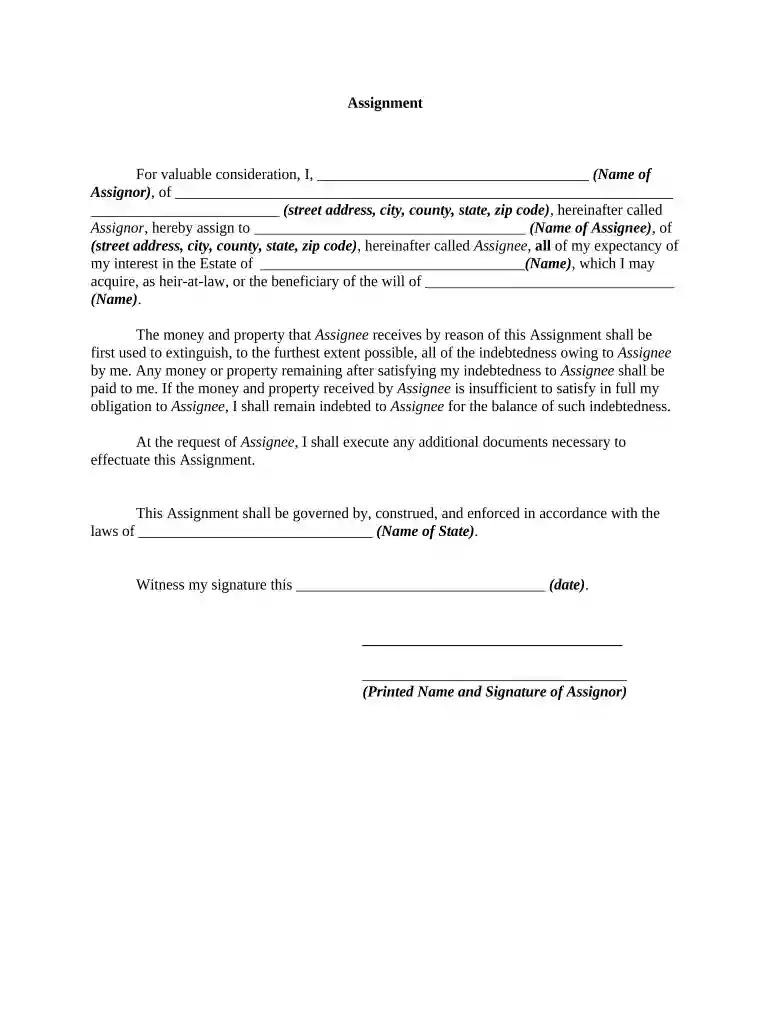 assignment interest estate Preview on Page 1