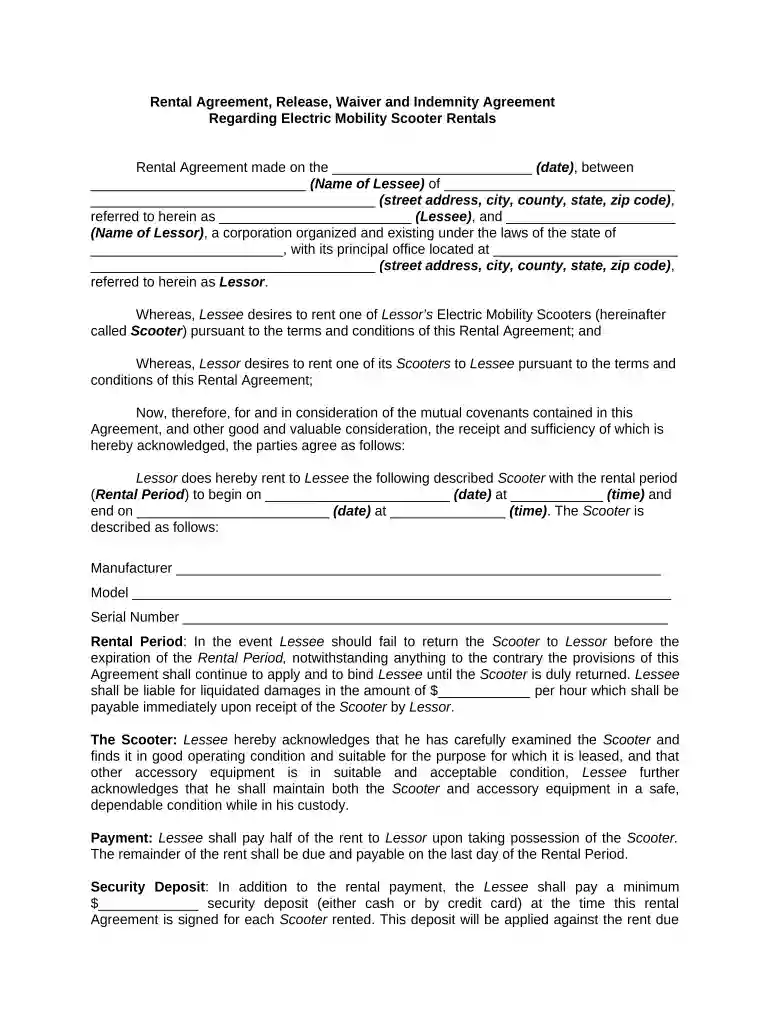 rental agreement rentals Preview on Page 1