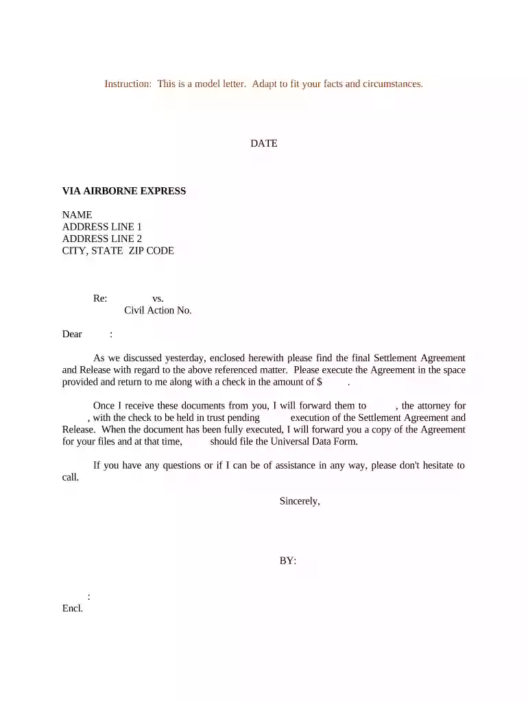 full and final settlement letter to customer Preview on Page 1