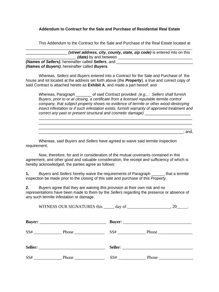 addendum to contract of employment Preview on Page 1
