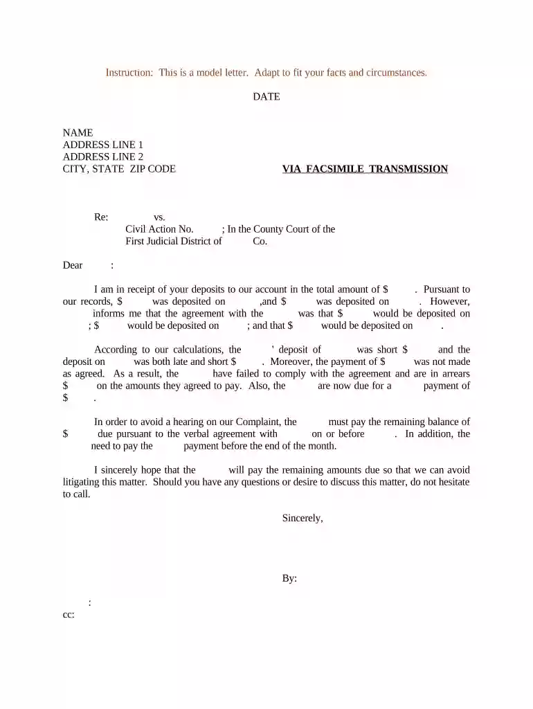 letter deposit Preview on Page 1