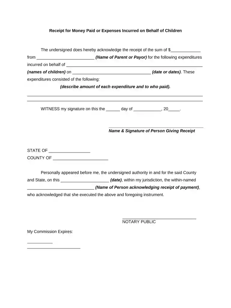 receipt money paid Preview on Page 1