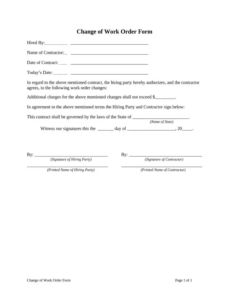 change work order Preview on Page 1
