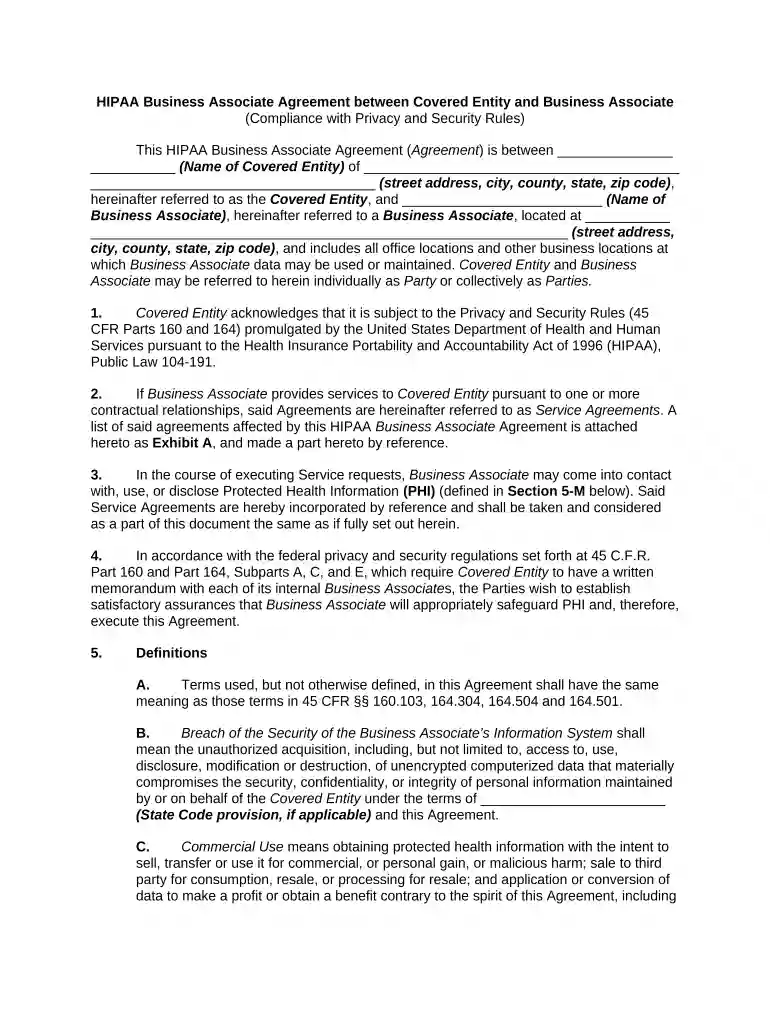 business associate agreement template 2022 Preview on Page 1