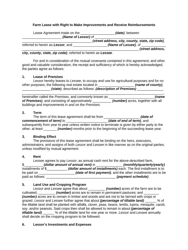 farm lease rental Preview on Page 1