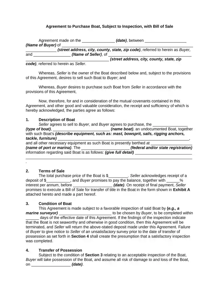 boat partnership agreement template Preview on Page 1