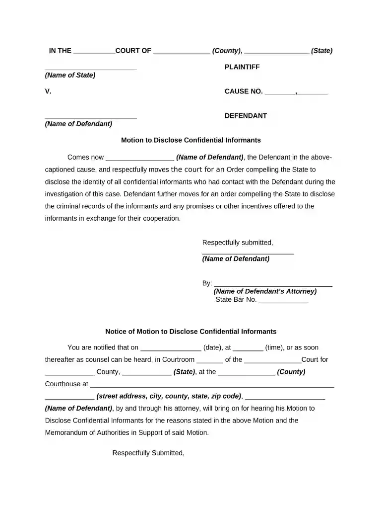 9 types of informants Preview on Page 1