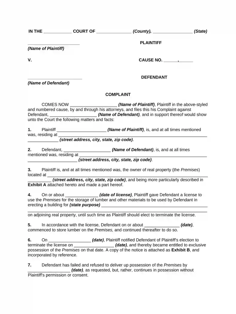 damages property Preview on Page 1