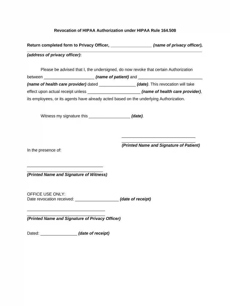 hipaa form Preview on Page 1