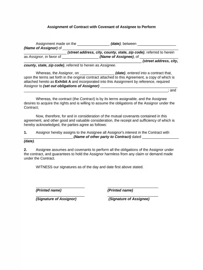 assignment contract Preview on Page 1