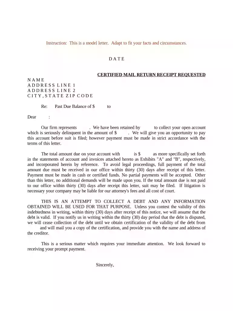 collection letter Preview on Page 1