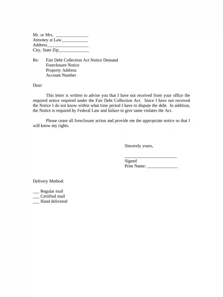 foreclosure notice template Preview on Page 1