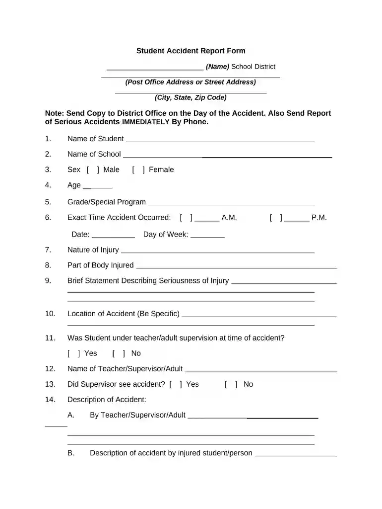 student report form Preview on Page 1