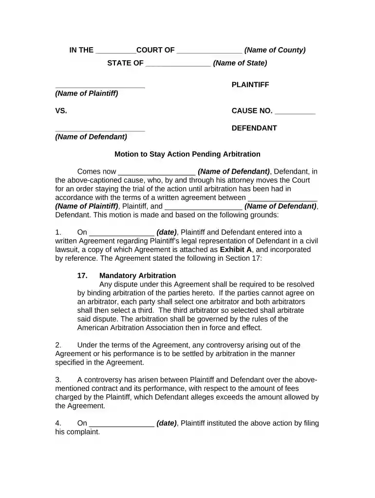 sample motion to stay pending appeal california Preview on Page 1