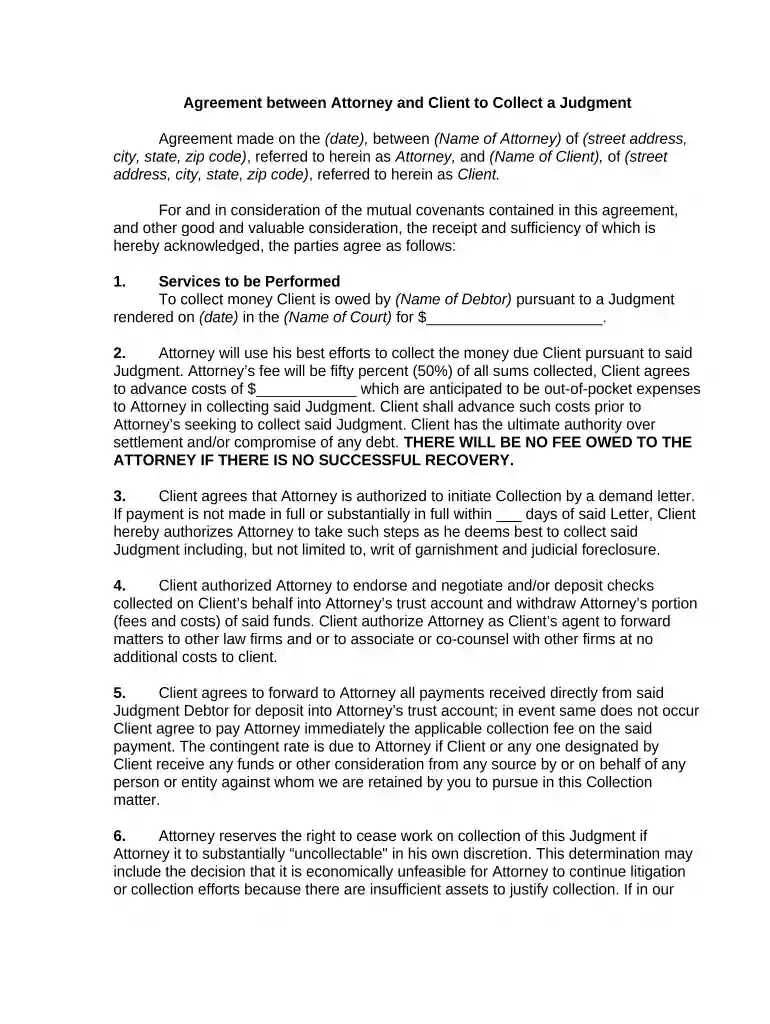 lawyer client agreement sample Preview on Page 1