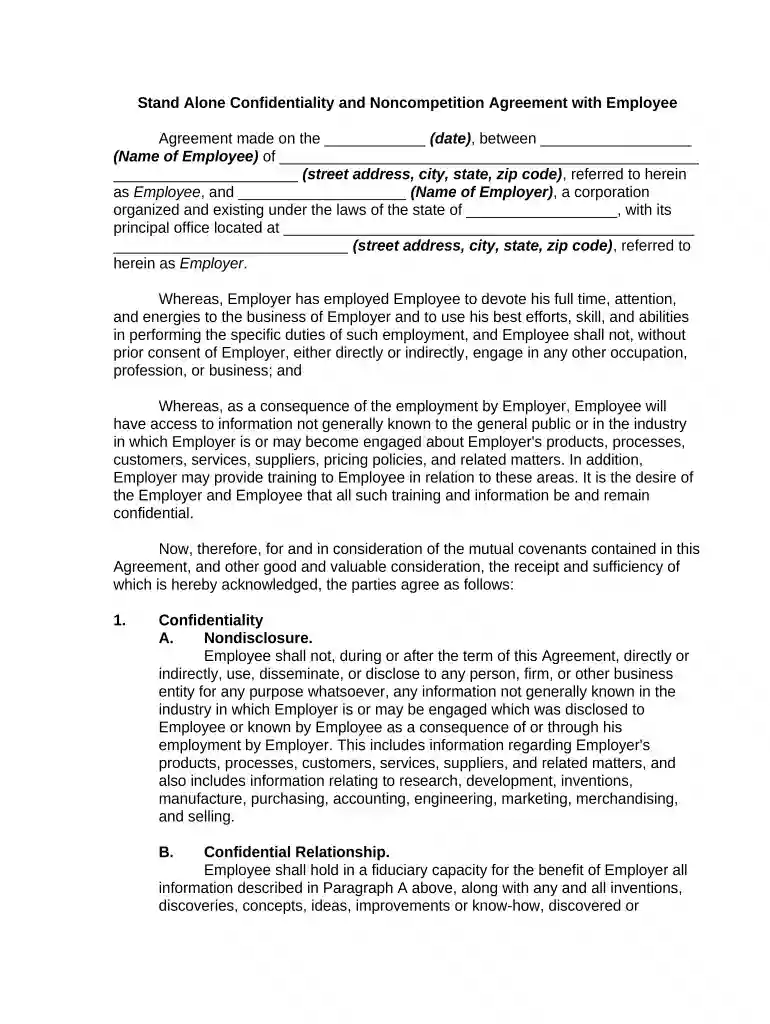 confidentiality with Preview on Page 1