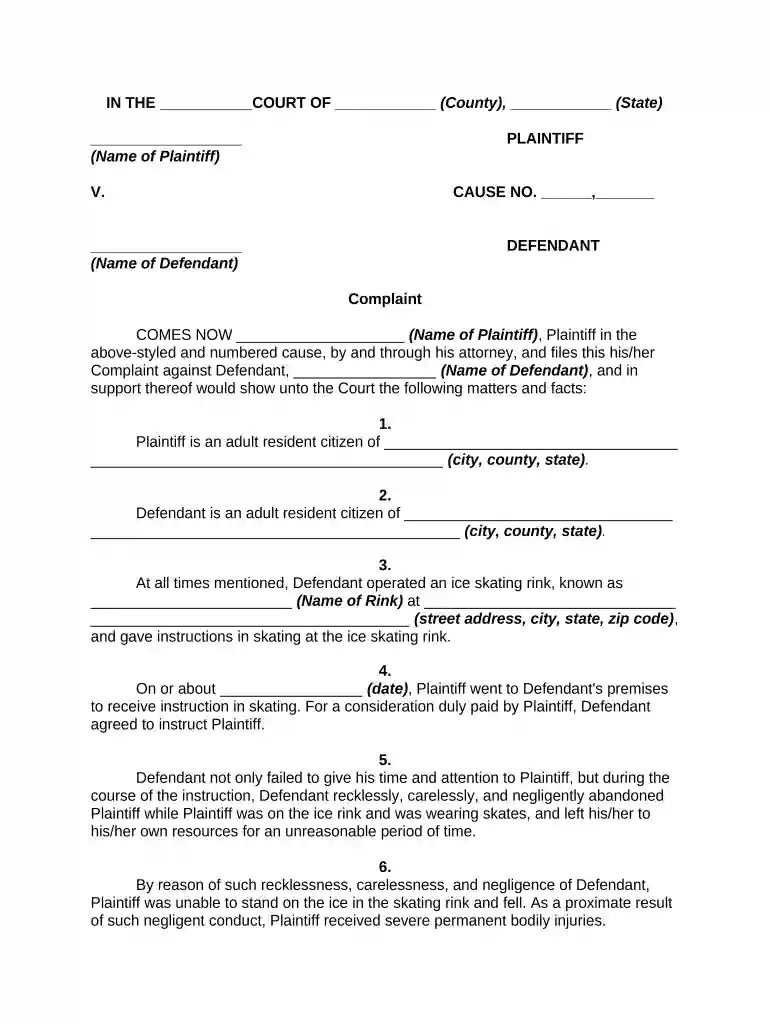 complaint personal Preview on Page 1