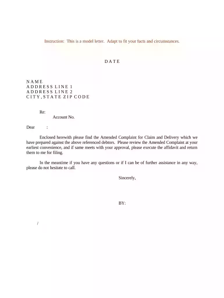 affidavit of complaint Preview on Page 1