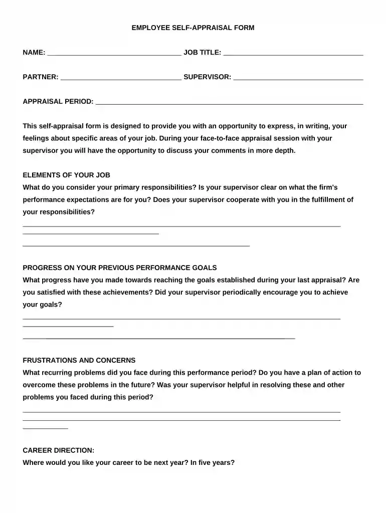 appraisal form Preview on Page 1