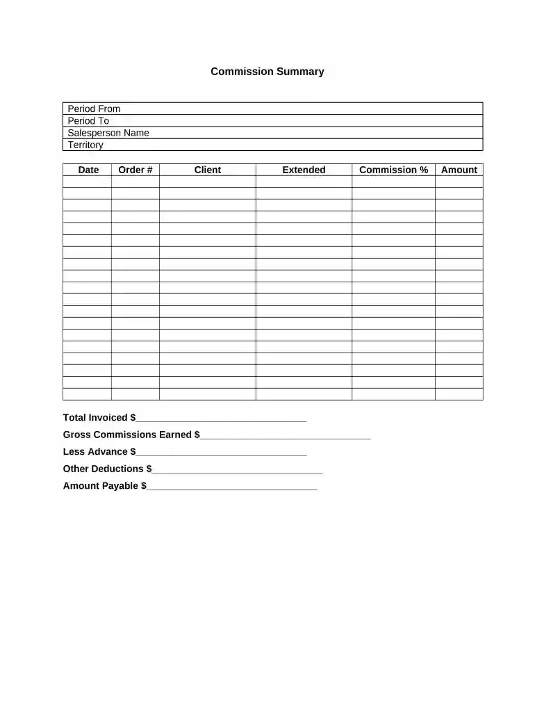 commission form Preview on Page 1