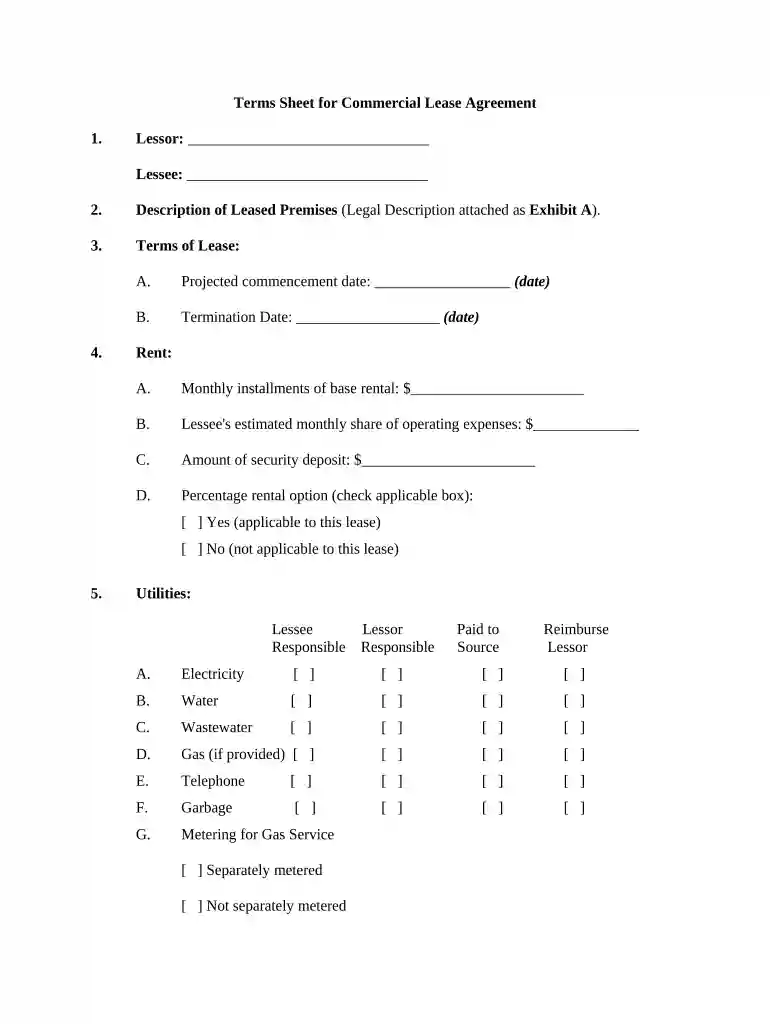 commercial lease agreement Preview on Page 1