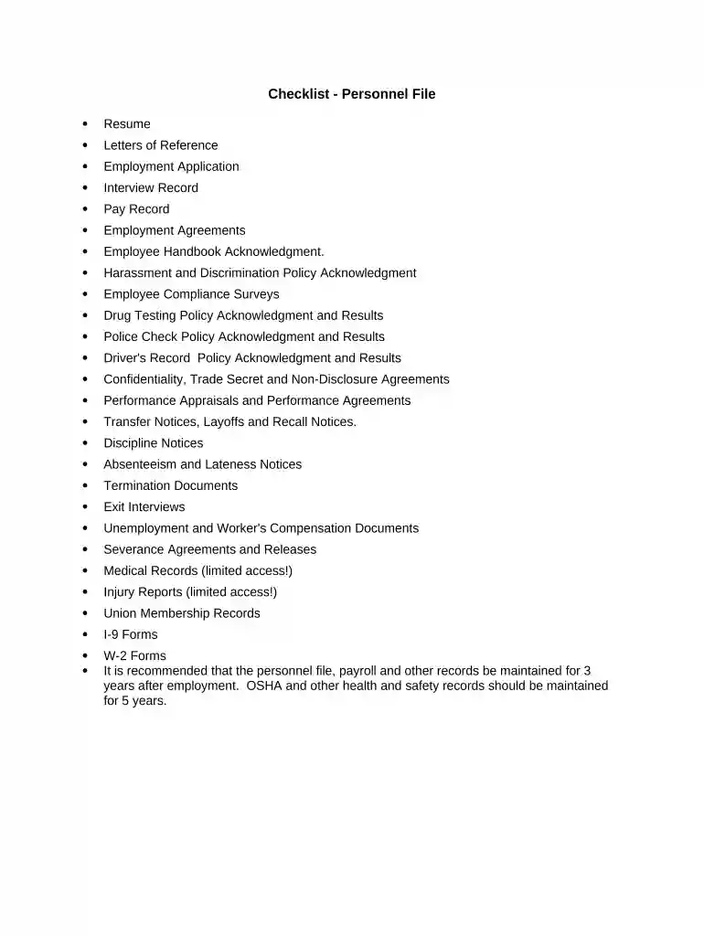personnel file Preview on Page 1