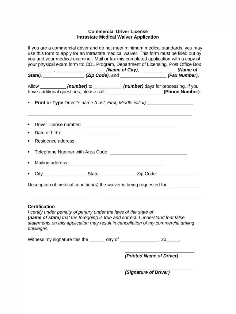 medical waiver Preview on Page 1