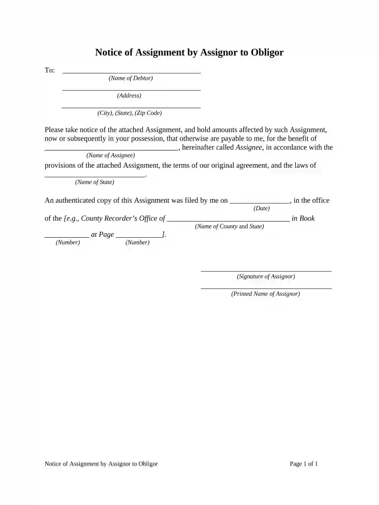 assignment assignor Preview on Page 1