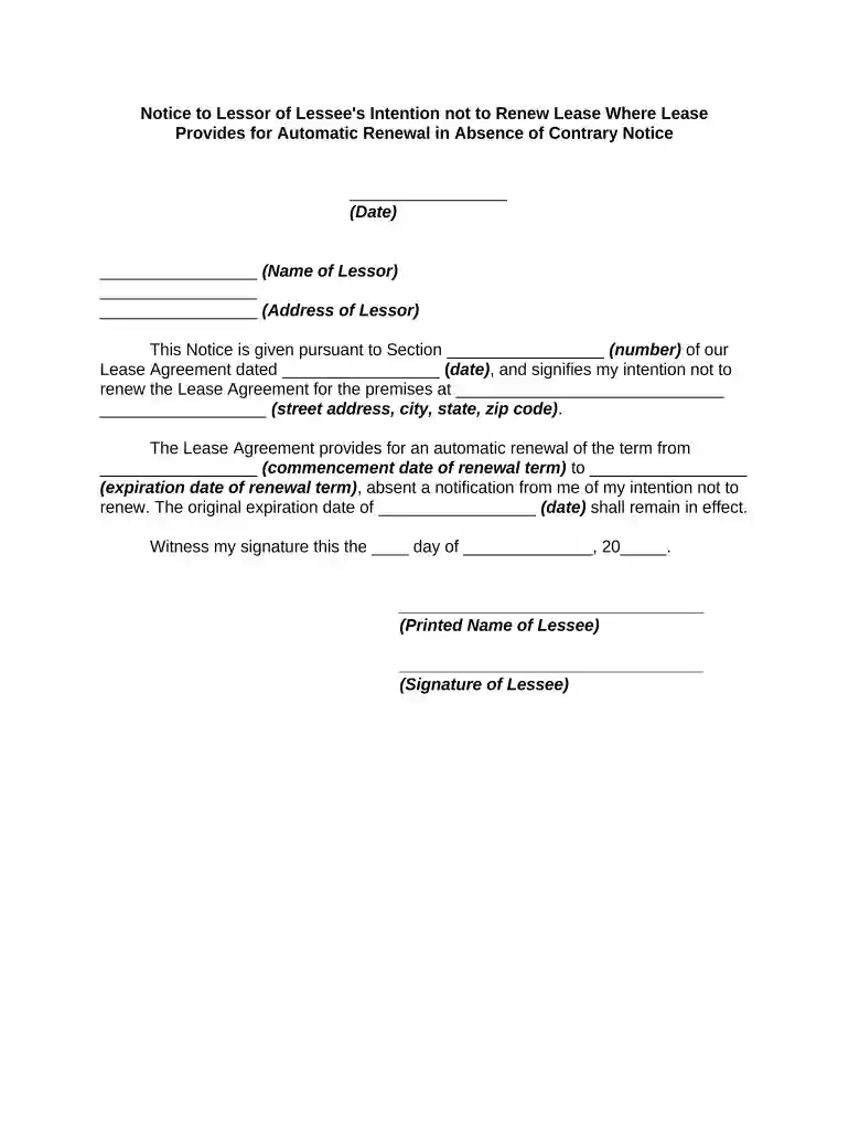 not renewal Preview on Page 1